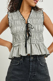 Rails Martine Top, Ivory Jet Gingham-Rails