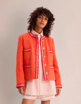 IDF Adelaide Jacket, Red-Ines de la Fressange