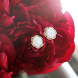 ASHA Clementine Stud Earring, Mother of Pearl/ Pave
