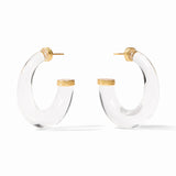 JV Madison Large Statement Hoop Earring, Clear Acrylic-Julie Vos