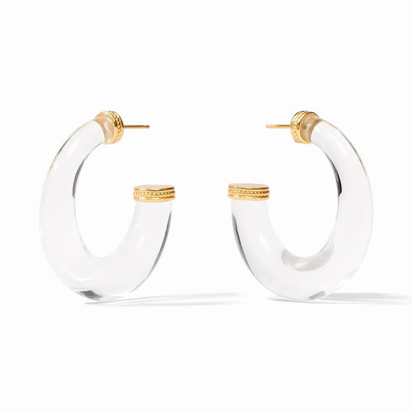 JV Madison Large Statement Hoop Earring, Clear Acrylic-Julie Vos