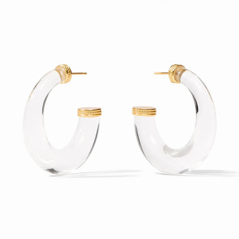 JV Madison Large Statement Hoop Earring, Clear Acrylic-Julie Vos