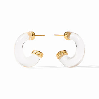 JV Madison Medium Statement Hoop Earring, Clear Acrylic-Julie Vos