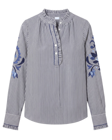 Mara Top, Parkside Floral Stripe-Cartolina