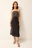 Porcia Dress, Black and White Embroidered