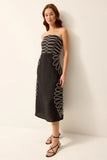 Porcia Dress, Black and White Embroidered