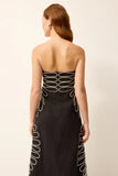 Porcia Dress, Black and White Embroidered