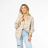 Mia Ruffle Plaid, Cabin Light Taupe-Kerri Rosenthal