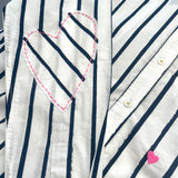 Mia Mr.Sharpie Stripe Shirt, White-Indigo Blue-Kerri Rosenthal