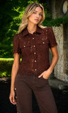 Mikaelle Lace Shirt, Espresso-Generation Love