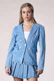 Miley Recycled Blazer, Light Denim-Blue Revival