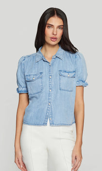 Minella Denim Shirt, Light Blue-Generation Love