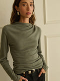 Nation Neda Pleated Top, Castor Gray-Nation LTD