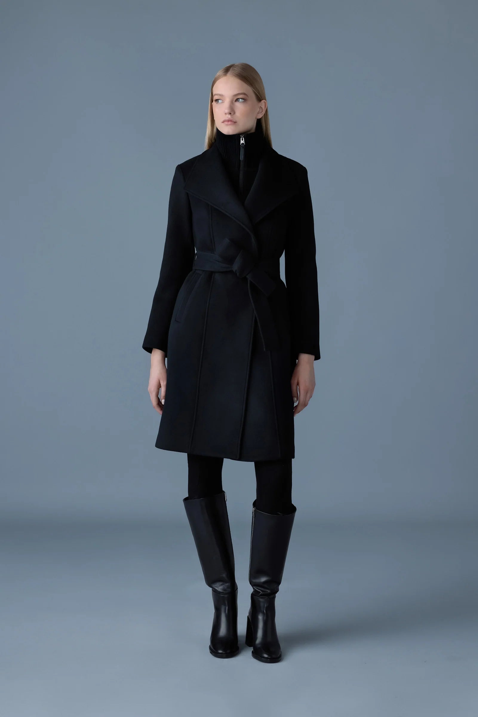 【関税・送料込】MACKAGE タイラ ベルト付き ウールラップコート 関税・送料込】MACKAGE マイ ベルト付 軽量ラップウールコート