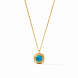 Cabochon Solitaire Necklace-Gold, Gold-Iridescent London Blue-Julie Vos