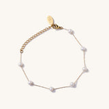 Waterproof Camille Pearl Bracelet, Gold-Nikki Smith Designs