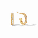 JV Odette Hoop & Charm Earrings, Gold & CZ-Julie Vos