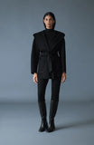 Mackage PAYA-Z Wool Wrap Coat With Sash Belt, Black-Mackage