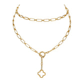 ASHA Paperclip Lariat, Gold-ASHA