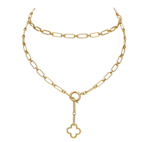 ASHA Paperclip Lariat, Gold-ASHA