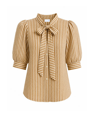 Peggy Blouse, Winnetka Stripe-Cartolina
