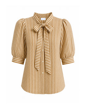 Peggy Blouse, Winnetka Stripe-Cartolina