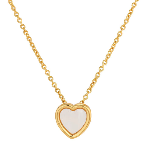 ASHA Petite Heart Necklace, Mother of Pearl-ASHA