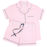 Short Sleeve Shorty PJ, Pink-Navy-Needham Lane