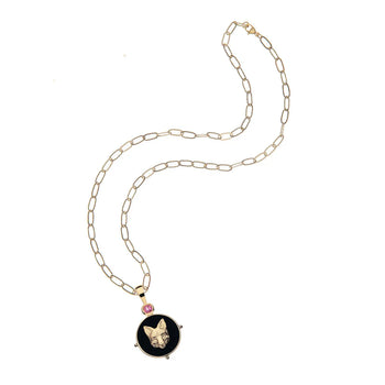 JW Protect Onyx Fox Necklace, Gold-Jane Win