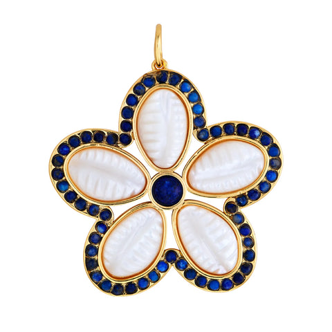ASHA Puka Shell Pendant, Lapis-ASHA