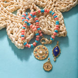 JW Gumdrop Necklace, Coral Turquoise