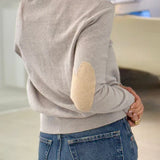 Kerri Rosenthal Patchwork Cotton Pullover, Silver Fox-Kerri Rosenthal
