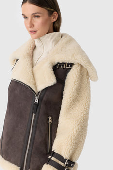 Mackage Rhoslyn Shearling Jacket, Coffee Natural-Mackage