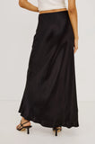 Romina Satin Skirt, Black