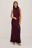 Romina Satin Skirt, Wine