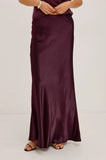 Romina Satin Skirt, Wine