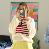 Soulcycle X Kr Roll Neck U.S. Of Love Sweater, Ecru-Kerri Rosenthal