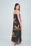 Long Dress, Bali Tiger Palms Black-Las Surenas