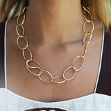 ASHA Rounded Oval Link Chain, Gold-ASHA
