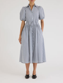 Rebecca Taylor Blue Stripe Poplin Dress, Blue Stripe-Rebecca Taylor