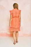 Miller Dress, Melon Glow Eyelet-Sheridan French
