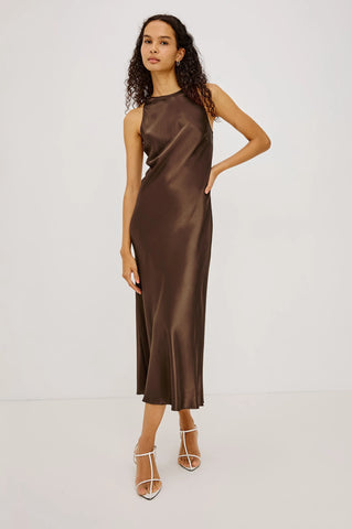 Solene Dress, Espresso-Rails