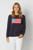 Flag Sweater, Navy-Sail to Sable