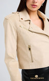 Cosita Vegan Suede Moto Jacket, Sand-Generation Love