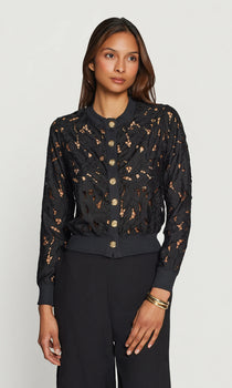 Erin 3d Butterfly Lace Cardigan, Black-Generation Love