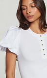 Teigan Poplin Combo Top, White-Generation Love
