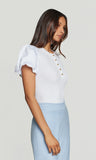 Teigan Poplin Combo Top, White-Generation Love