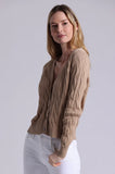 Cable Cardigan, Brown Sugar-Minnie Rose