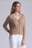 Cable Cardigan, Brown Sugar-Minnie Rose