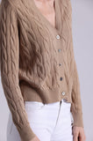 Cable Cardigan, Brown Sugar-Minnie Rose